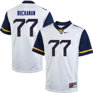 Men's West Virginia Mountaineers NCAA #77 Daniel Buchanan White Authentic Nike Stitched College Football Jersey HK15B37GP